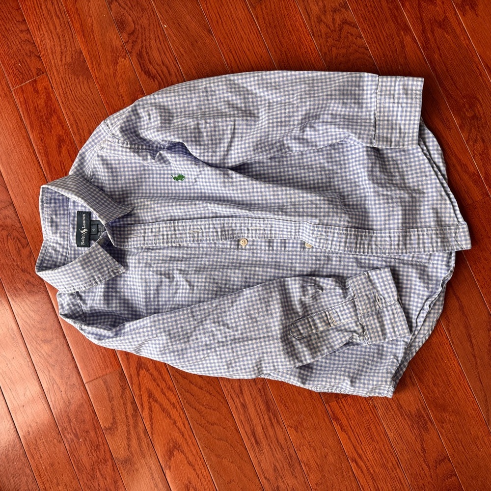 Ralph Lauren Blue and Green Button Down Shirt LIKE NEW